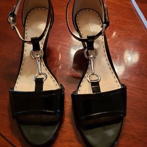 Coach patent leather heeled sandal